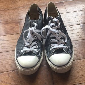 Men’s Black Leather Converse Shoes